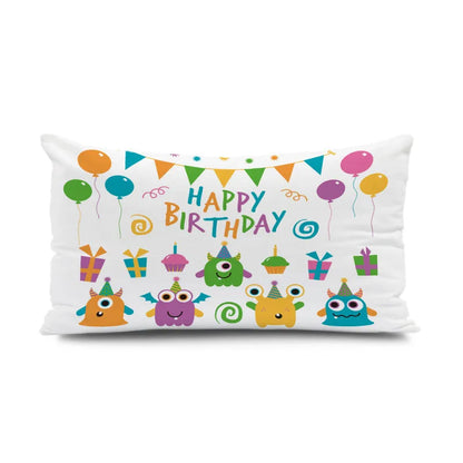 DecorBites™ Dinosaur Animal Happy Birthday Pillowcase - Children's Home Decor - Short Velvet