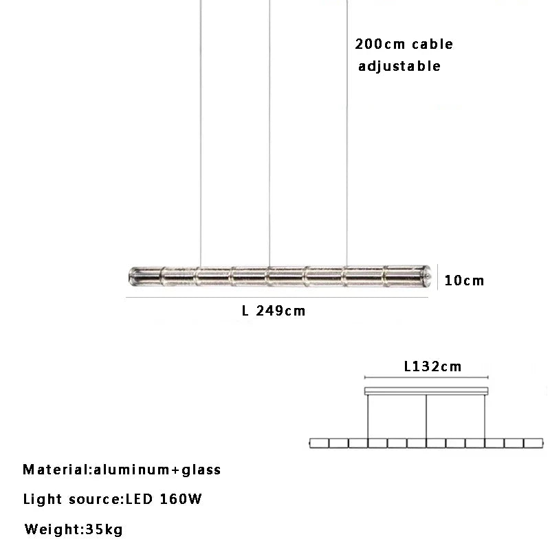 DecorBites™ Glass LED Chandelier: Modern Italian Design for Dining Room, Kitchen Island, or Home Luxury