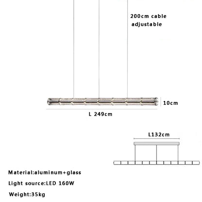 DecorBites™ Glass LED Chandelier: Modern Italian Design for Dining Room, Kitchen Island, or Home Luxury