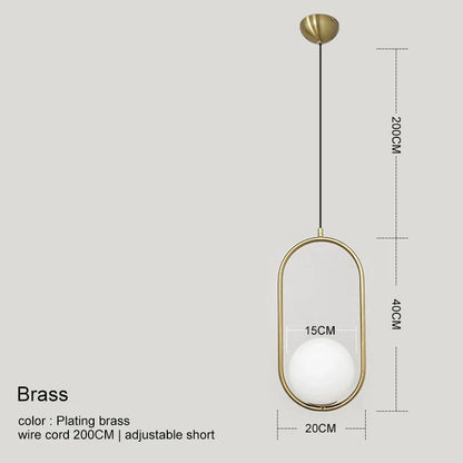 Lámpara colgante de bola de cristal DecorBites™: Elegante lámpara de comedor, acabado dorado