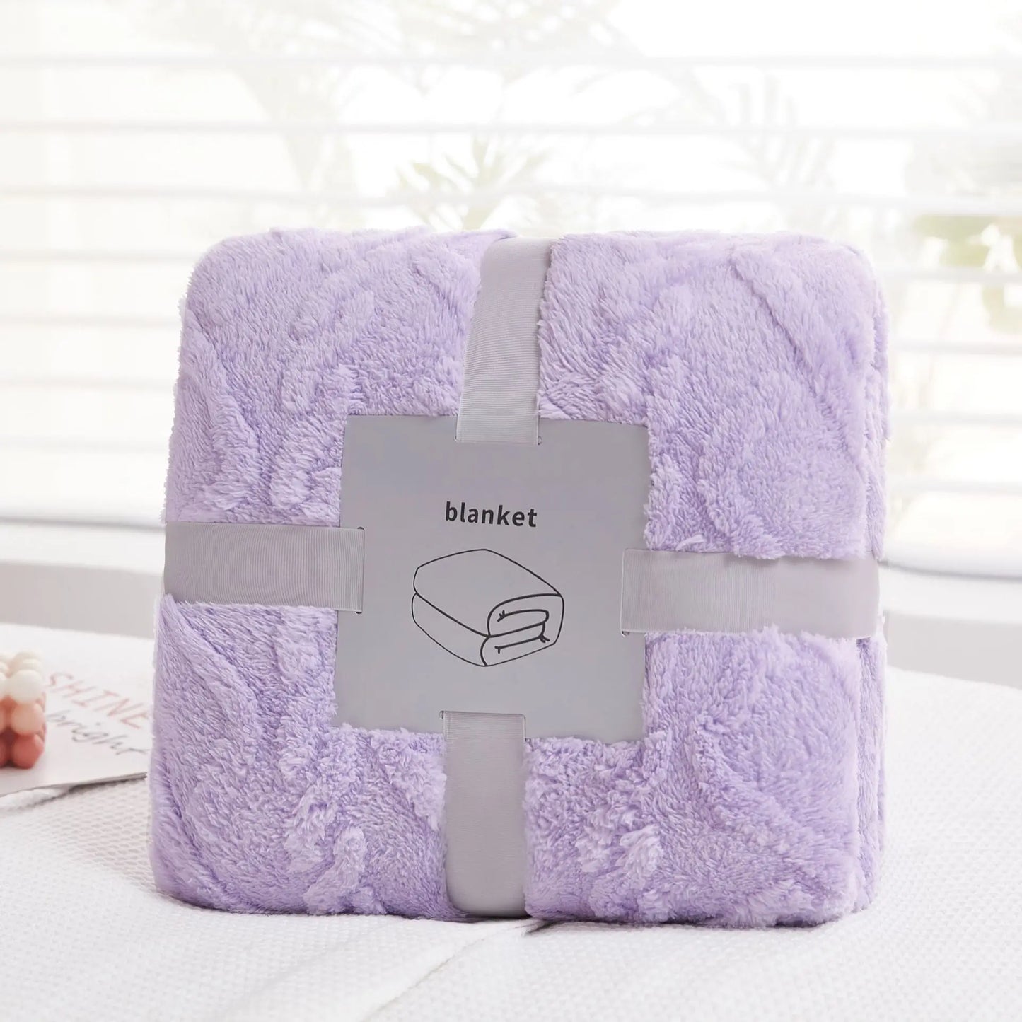 Manta de felpa jacquard acogedora DecorBites™: suave manta de invierno para el sofá, chal para la siesta en la oficina o de viaje.