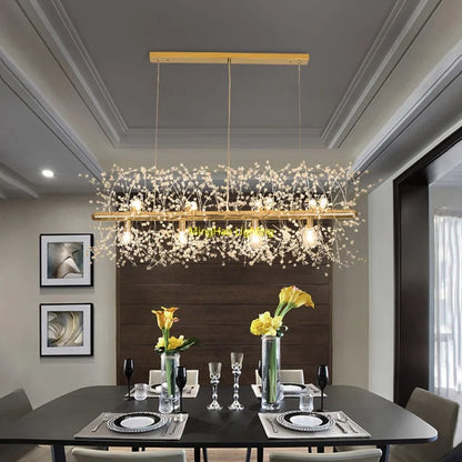 DecorBites™ Dandelion LED Chandelier, Modern Crystal Stainless Steel Ceiling Light
