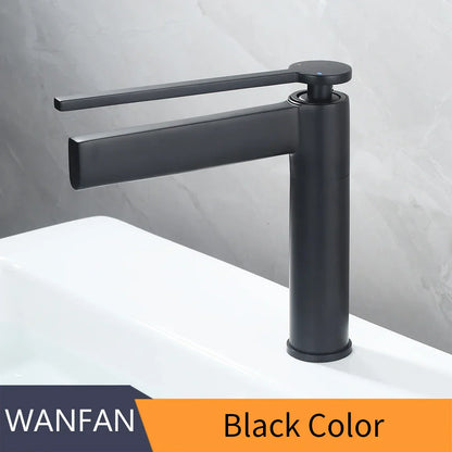 DecorBites™ Basin Faucet: Single Handle Deck Mounted Brass Bathroom Mixer for Sink - Hot/Cold