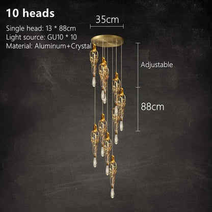 DecorBites™ Branch Art Cage Crystal Chandelier for Modern Dining Room Lighting