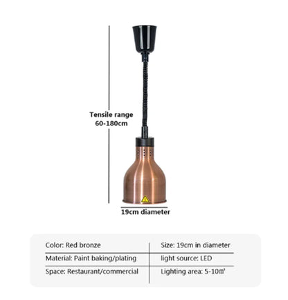DecorBites™ Electric Food Heat Lamp: Telescopic Pendant Light for Restaurant's Kitchen Fixtures