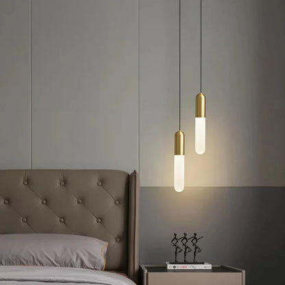 DecorBites™ Gold LED Pendant Lamp for Bedroom & Kitchen Lighting - Long Cable Suspended Fixture