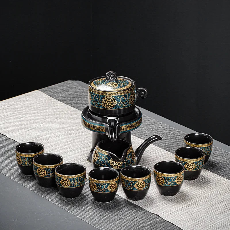 DecorBites™ Ceramic Kung Fu Tea Set with Custom Logo - Luxury Teaware Gift