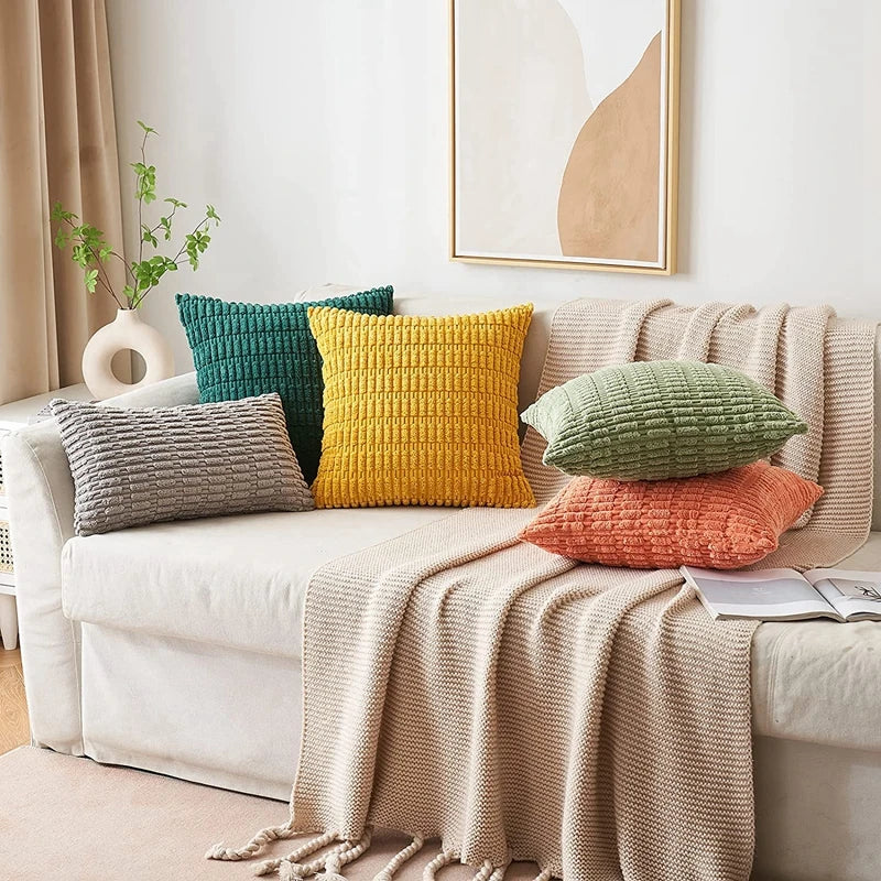 DecorBites™ Inyahome Sage Green Corduroy Velvet Pillowcase Set of 2 - Cushion Cover