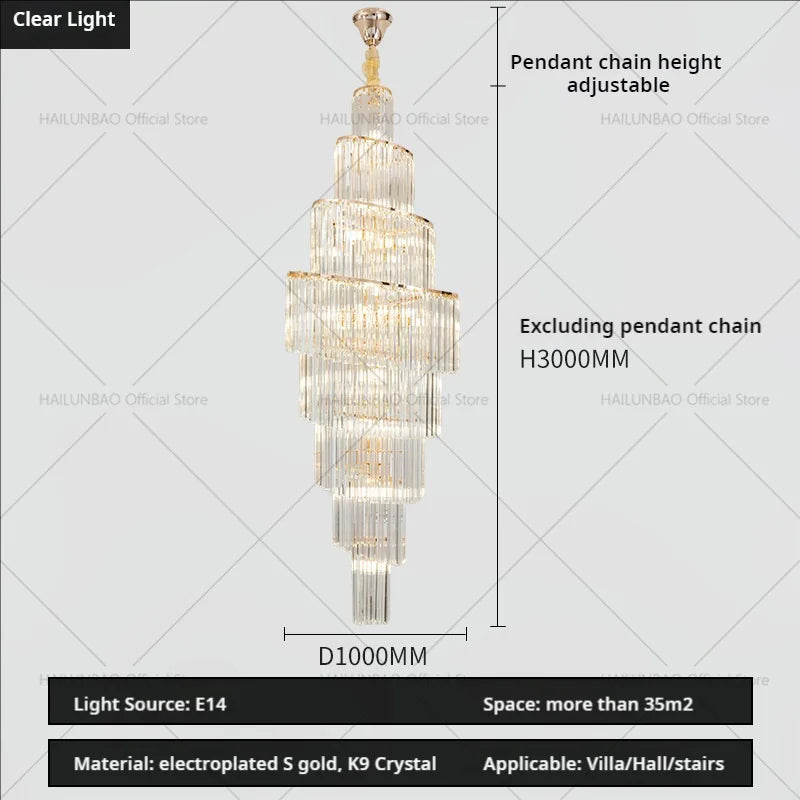 DecorBites™ Crystal Chandelier for Penthouse Villa Living Room - Modern Light Luxury Design