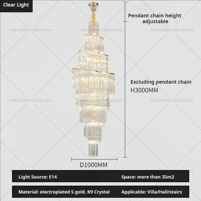 DecorBites™ Crystal Chandelier for Penthouse Villa Living Room - Modern Light Luxury Design