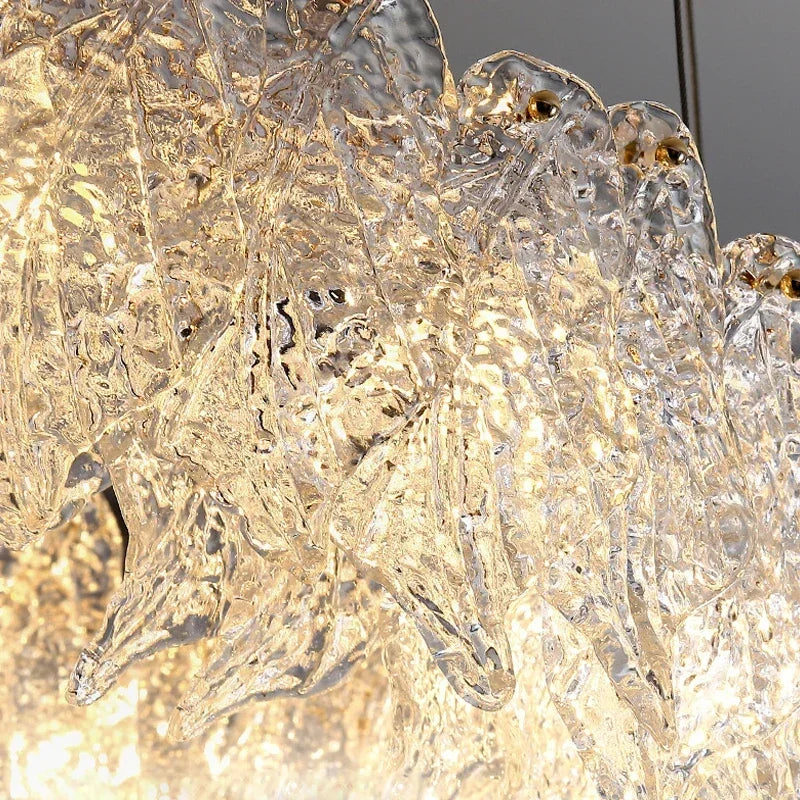 DecorBites™ Glass Petal LED Chandelier for Bedroom Dining Living Room Lighting