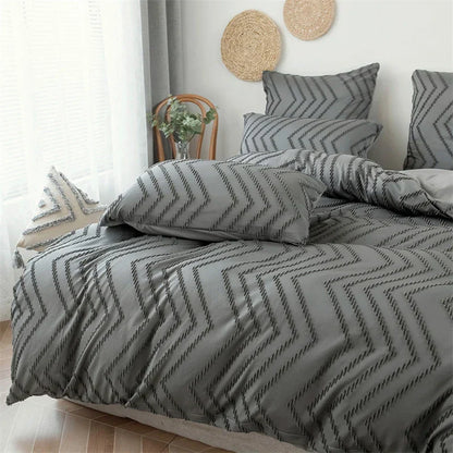 Decobites Soft Solid Color Double Duvet Cover Set King Queen Size Blanket & Pillowcases