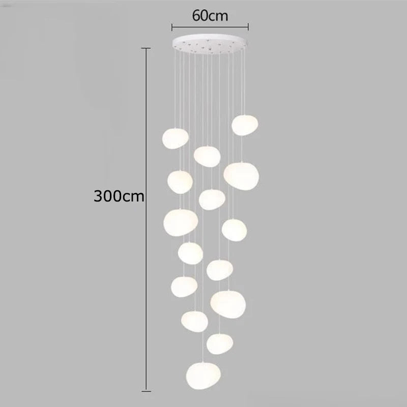 DecorBites™ Crystal Chandelier Stair Pendant Lamp Living Room Interior Lighting