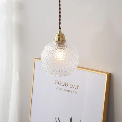 Lámpara colgante LED DecorBites™ con globo de cristal para porche, cocina o pasillo; lámpara colgante ajustable.