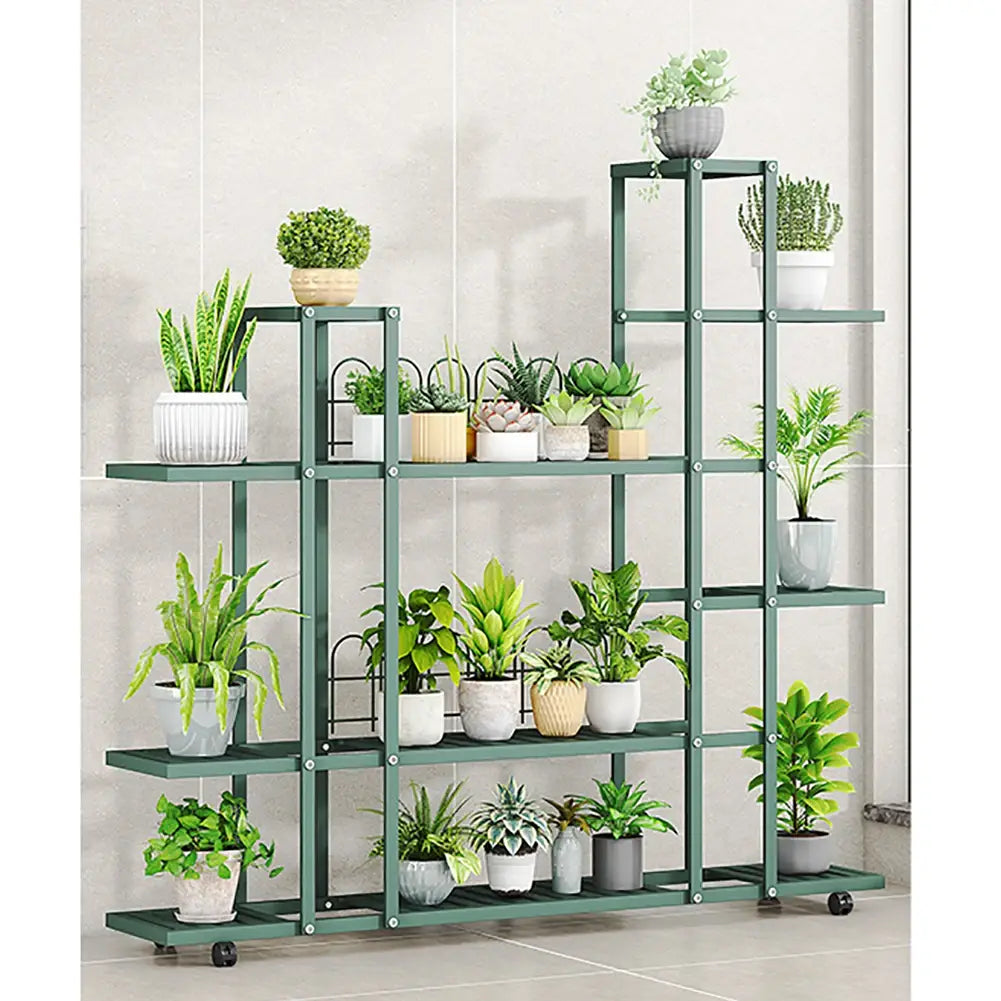 DecorBites™ Wrought Iron Plant Stand with Wheels