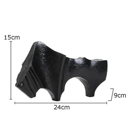 DecorBites™ Bull Statue: Abstract Cast Iron Cattle Sculpture for Modern Home Decor