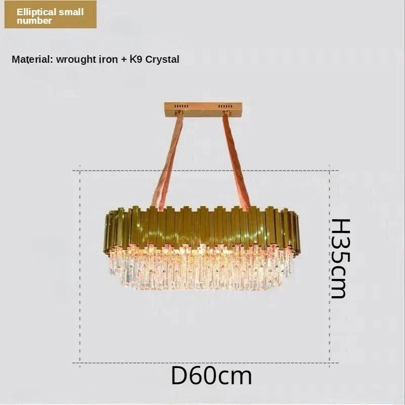 DecorBites™ Crystal Ceiling Chandelier: Luxury Round LED Light for Living Room, Artistic Home Decor
