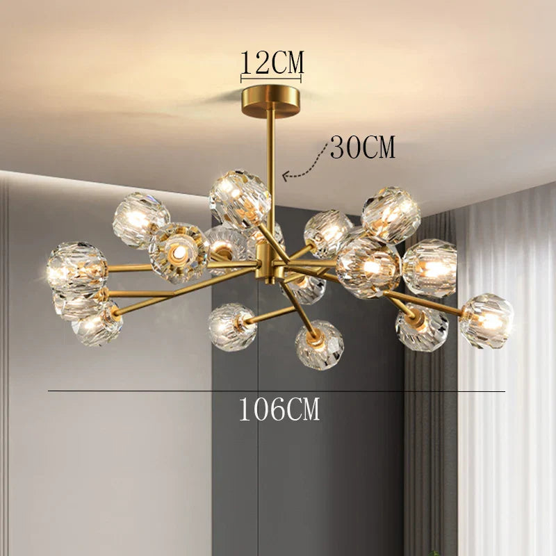 DecorBites™ Crystal Chandelier: Luxury Living Room & Dining Room Ceiling Light
