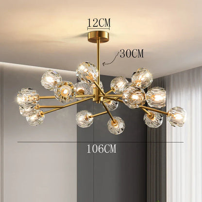 DecorBites™ Crystal Chandelier: Luxury Living Room & Dining Room Ceiling Light