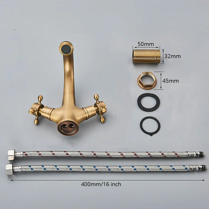 DecorBites™ Antique Brass Basin Faucet: Solid Brass Single Hole Deck Mounted Mixer Tap