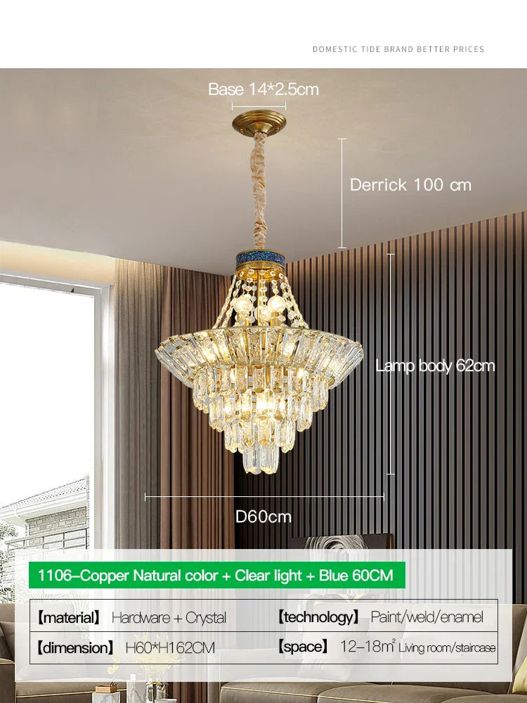 DecorBites™ Crystal Duplex Chandelier: Modern & Elegant for Hotels, Villas, & Living Spaces