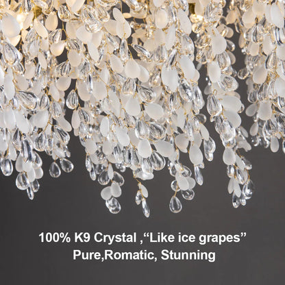 DecorBites™ Grape Crystal Chandelier Silver Gold LED Tree Branch Luxury Lighting