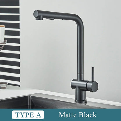 DecorBites™ Brushed Nickel Kitchen Faucet with Dual Spray Nozzle