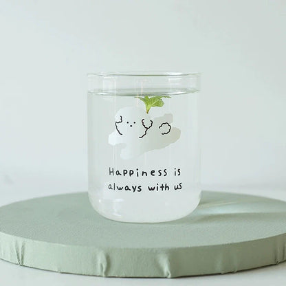 DecorBites™ Cute Dog Glass Cup: Heat-resistant Cartoon Coffee Milk Juice Drinking Glass
