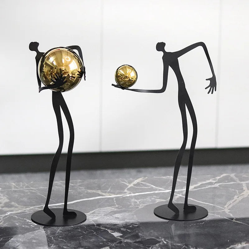 Escultura de Figura de Oro Decorbites™ Ornamento Metálico Decoración para el Hogar Figurilla