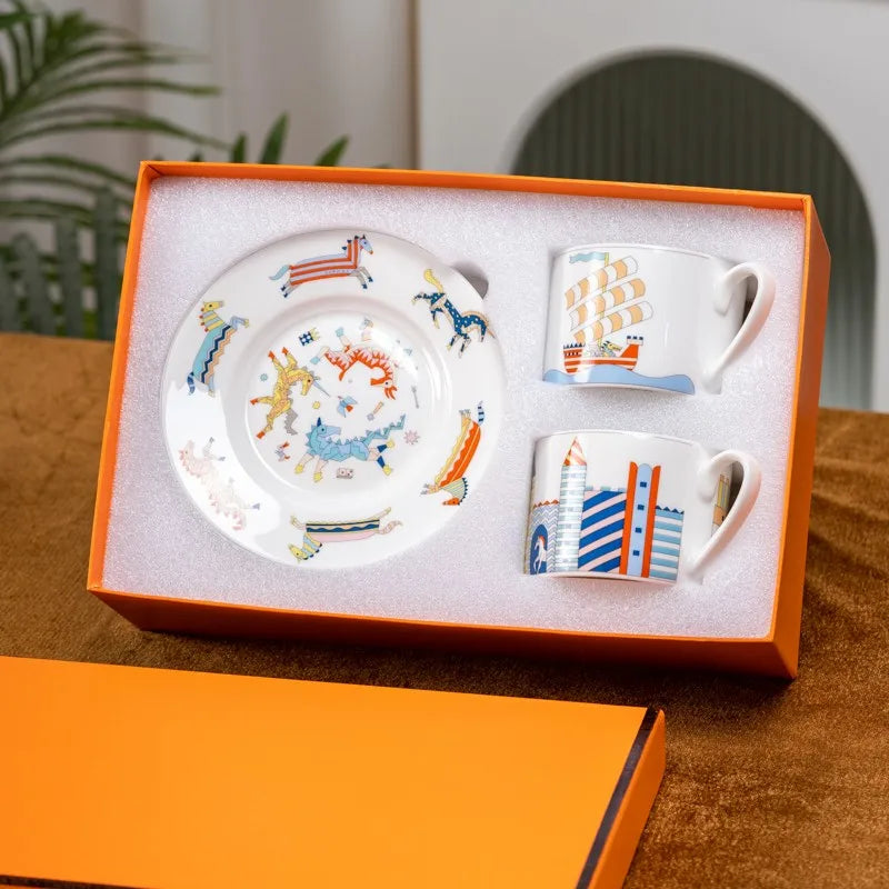 DecorBites™ Kids Bone China Tableware Set, Dinner Plates and Bowl, Birthday Gift