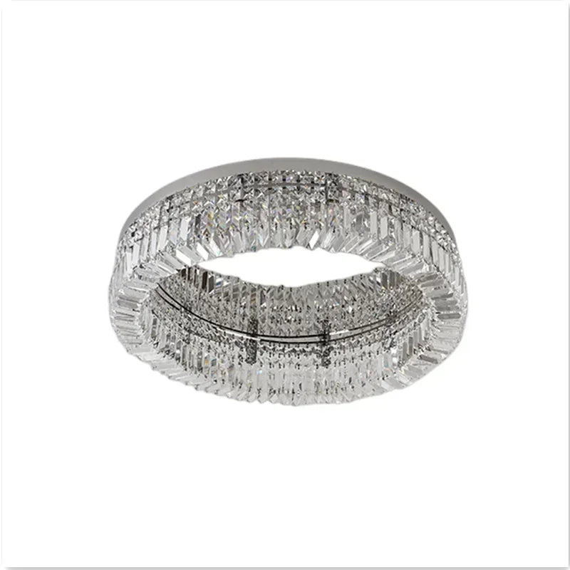 DecorBites™ Crystal LED Ceiling Light Chandelier for Bedroom, Modern Round Indoor Lighting