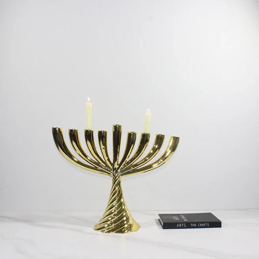 DecorBites™ Gold Geometric Twist Candle Holder Set for Stylish Home Decor