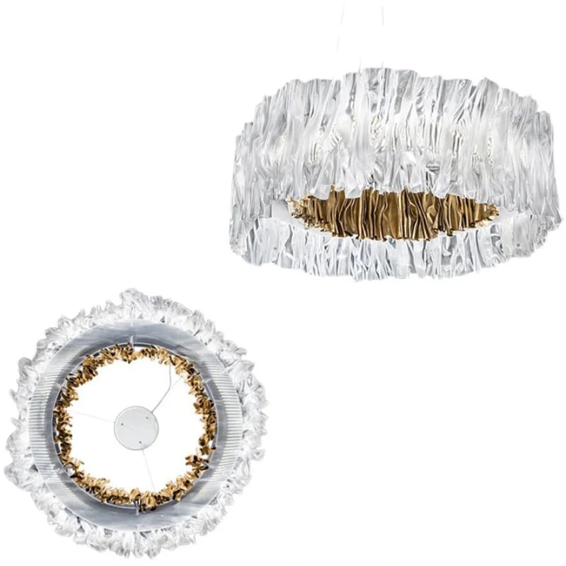 DecorBites™ Acrylic Ceiling Chandelier for Art Restaurant Hotel LED Ring Light