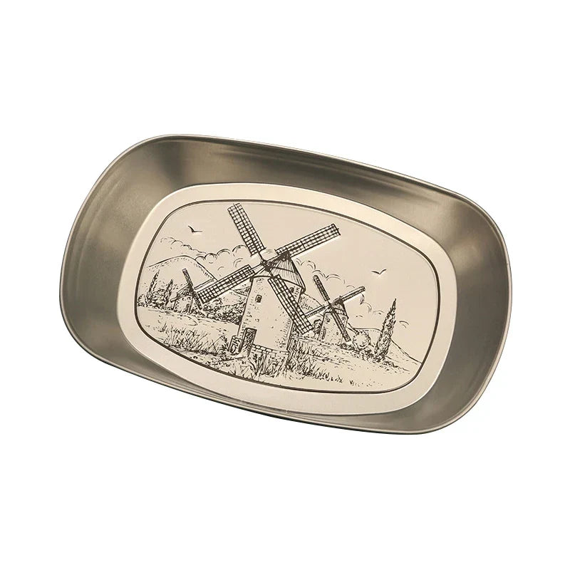 DecorBites™ Christmas Fruit Tray Santa Claus Snowman Print Decorative Plate