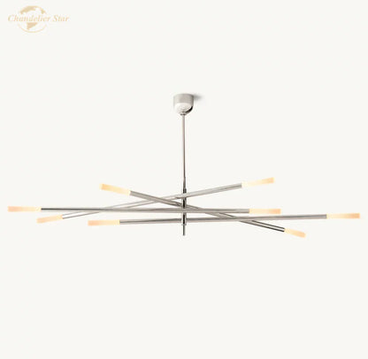 DecorBites™ LED Glass Chandelier with Etched Rods for Dining Room, Kitchen, Bedroom - Modern Pendant Lighting