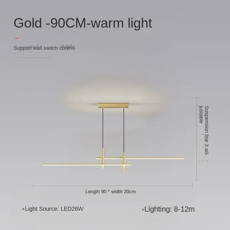 DecorBites™ Black Gold LED Pendant Lights for Modern Minimalist Dining Room Chandelier