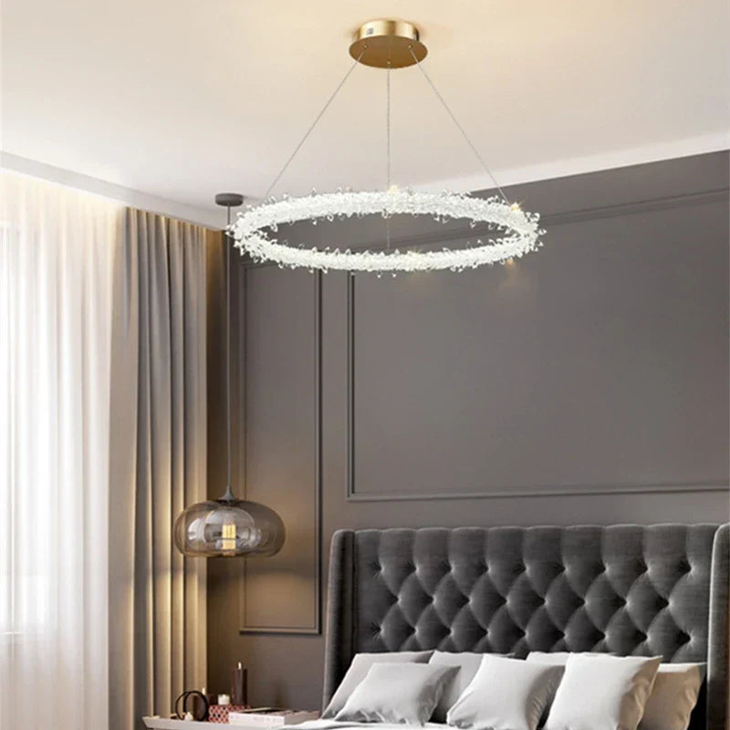 Lámpara de techo redonda de cristal K9 Decorbites™: Lámpara colgante LED moderna para el hogar, sala de estar, dormitorio, vestíbulo