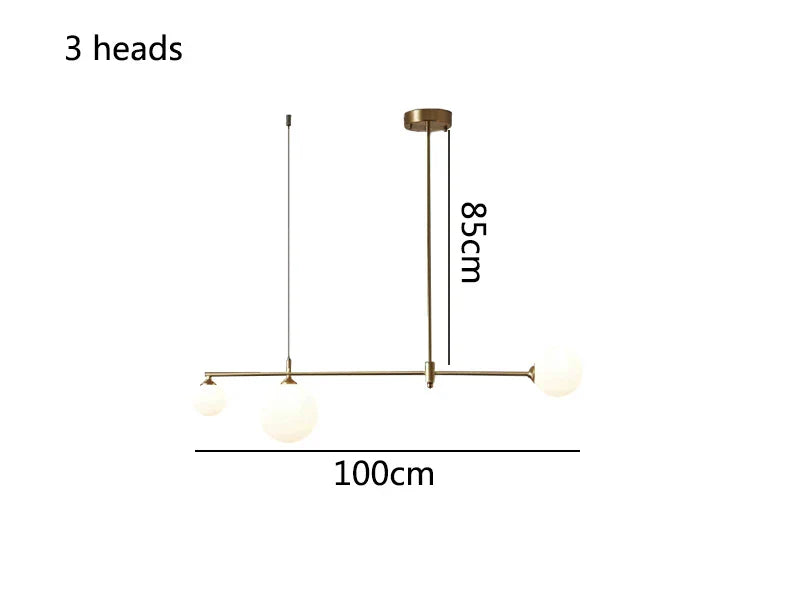 Lámpara de araña DecorBites™ con bola de cristal y luz LED para comedor, dormitorio e isla de cocina.