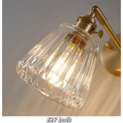 DecorBites™ Clear Glass Copper Knob LED Wall Lights | Modern Nordic Design