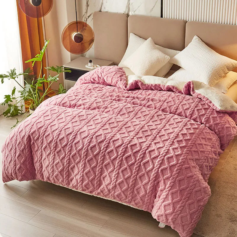 DecorBites™ Dual Use Cashmere Duvet Cover: Winter Warm Plush Blanket with Double-sided Fleece