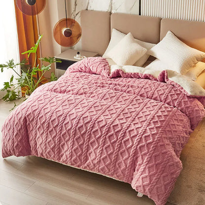 DecorBites™ Dual Use Cashmere Duvet Cover: Winter Warm Plush Blanket with Double-sided Fleece