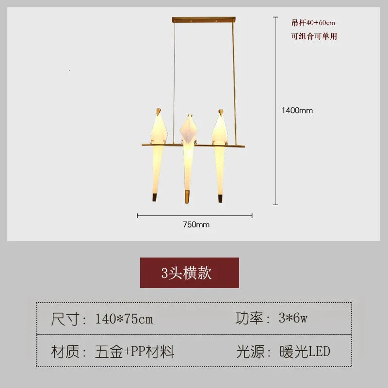 DecorBites™ Bird Design LED Hanging Chandelier for Dining and Living Spaces