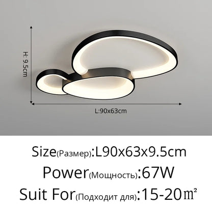 Lámpara de techo LED DecorBites™ con control remoto para sala de estar, dormitorio y comedor.