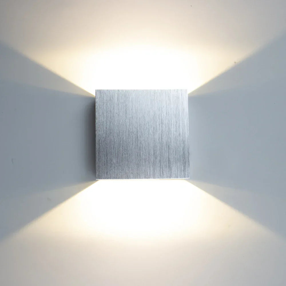 DecorBites™ LED Up Down Wall Lamps: Gold & Silver Aluminium Wall Light for Bedroom, Living Room, Corridor