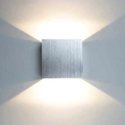 DecorBites™ LED Up Down Wall Lamps: Gold & Silver Aluminium Wall Light for Bedroom, Living Room, Corridor