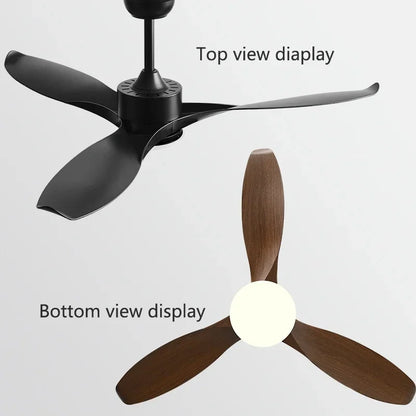 مروحة سقف DecorBites™ مقاس 52 بوصة سوداء مزودة بجهاز تحكم عن بعد لغرفة المعيشة والمطعم والمنزل