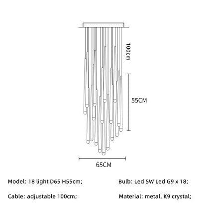 DecorBites™ Gold Led G9 Pendant Chandelier for Modern Villa Stairs & Home Decor