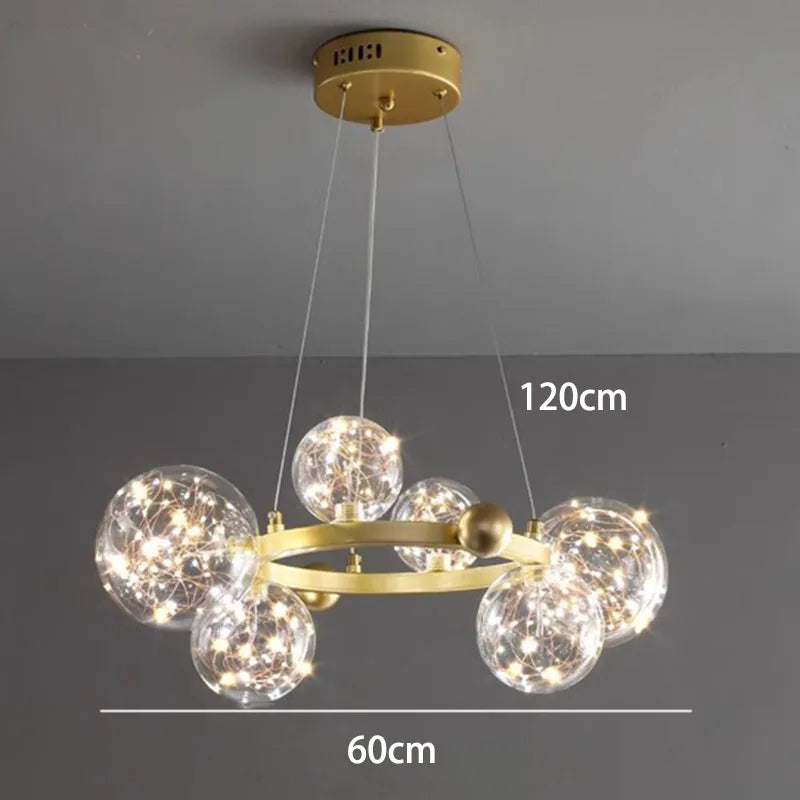 DecorBites™ Crystal Chandelier: Modern Stair Pendant Lamp for Living Room, Interior Lighting