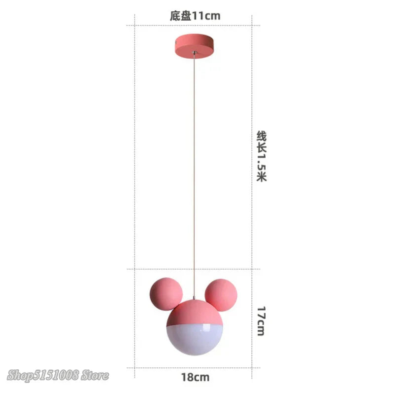 Lámpara colgante LED DecorBites™ con diseño de dibujos animados para niños, ideal para el cuidado de la vista con Mickey y la Princesa Mickey.