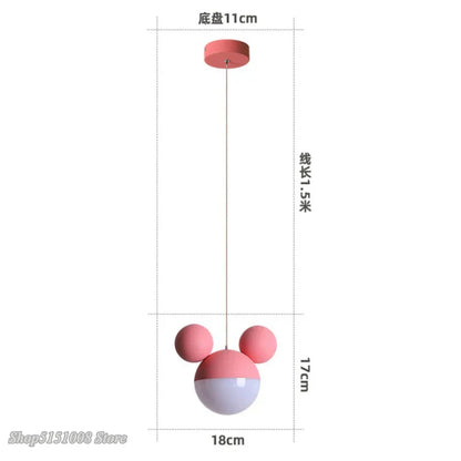 Lámpara colgante LED DecorBites™ con diseño de dibujos animados para niños, ideal para el cuidado de la vista con Mickey y la Princesa Mickey.